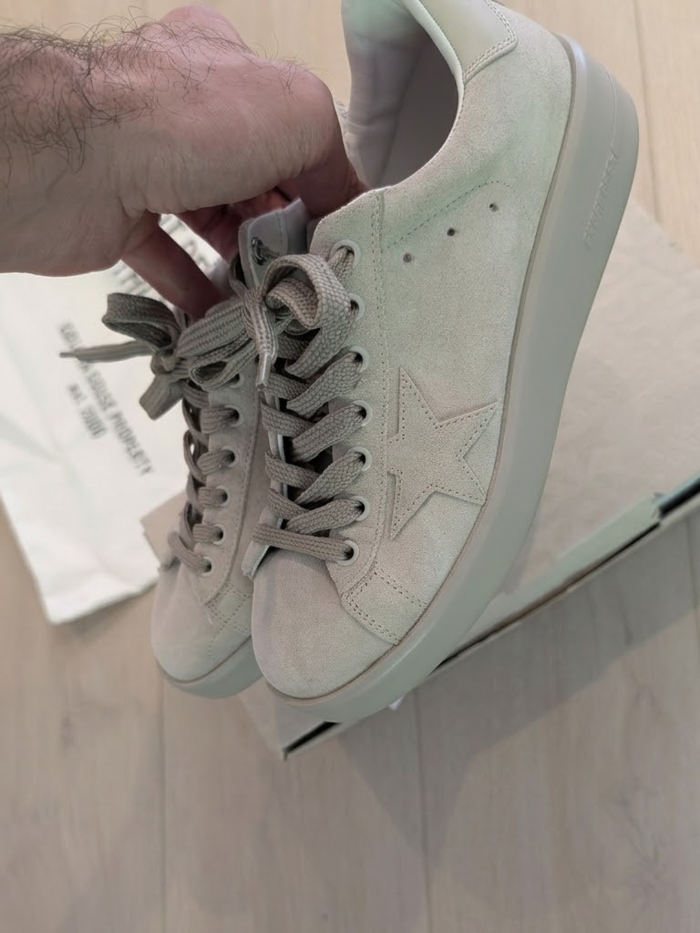 Golden Goose Women's Suede Low-Top Sneakers in Light Taupe